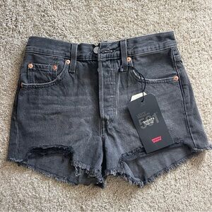 NWT Levi’s 501 black high rise jean shorts